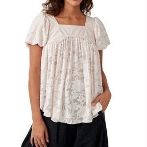 Free People Cream Lace Blouse